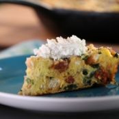 Frittata di Pane (Bread Frittata) with Broccoli Rabe, Sausage and Ricotta
